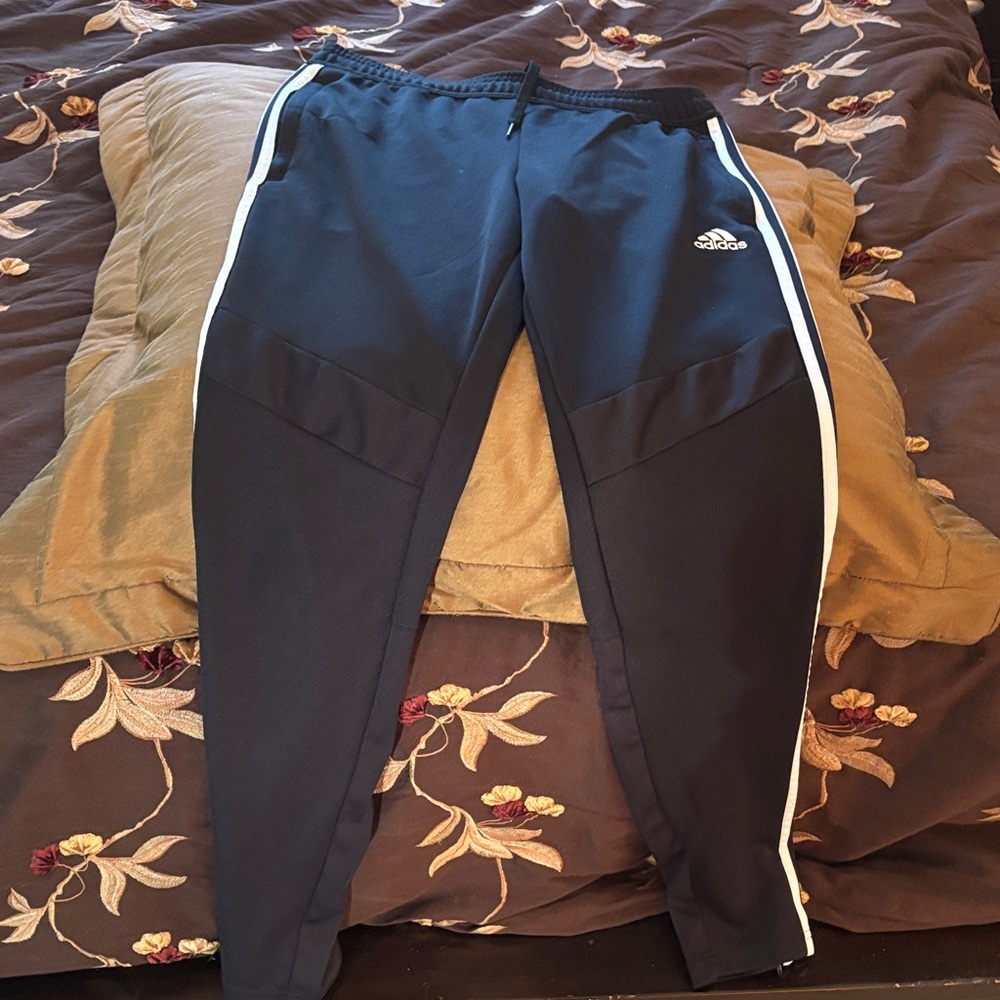 adidas Black Sweatpants with White Stripes